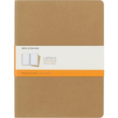 Obrázek Zápisníky Cahier od Moleskine (lepenková vazba), sada 3 kusů x large