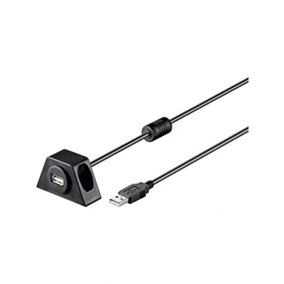 Obrázek Goobay 93351 USB prodlužovací kabel vč. držáku pro MP3 autorádio / 2. 0 typ A 480 Mbits černý 2 metry