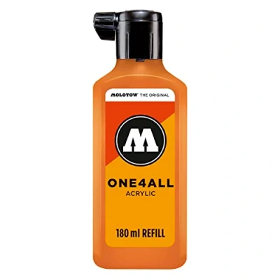 Obrázek Molotow ONE4ALL náhradní akryl, barva 218 neonově oranžová floureskující 180 ml, inkoust pro permanentní popisovače