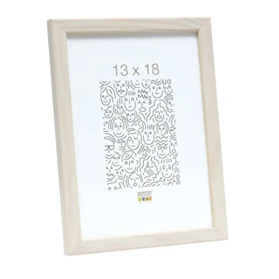 Obrázek Deknudt rám S41Jl1 13. 0X18. 0 bílá, úzká lišta ze dřeva