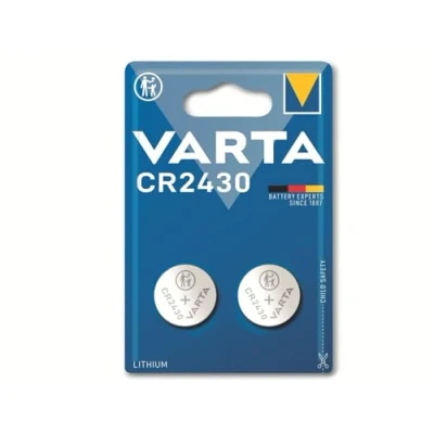 Obrázek VARTA Knoflíková baterie CR2430, 2 kusy, Lithium Coin, 3 V, bezpečné balení pro malé elektronické přístroje klíče od auta, dálkové ovládání, váhy