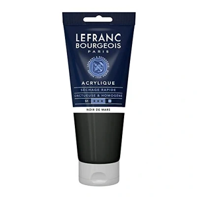 Obrázek Lefranc Bourgeois 300385 Fine akrylová barva Marsově černá, tuba 200 ml, krémová na vodní bázi, rychleschnoucí, stálá světle, voděodolná