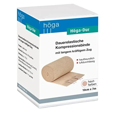 Obrázek Hoega pro pevné, trvale elastická Kompresní vložka s dlouhým Tkanicí 10 cm x 7 m natažená kůži, Luftdurchlaessig