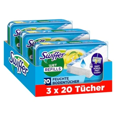 Obrázek Swiffer Wet utěrky na podlahu s čerstvými 60 ks v balení po ks, pro rychlé a snadné čištění