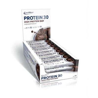 Obrázek IronMaxx Protein 30 proteinových tyčinek čokoláda 24 x 35 g bezlepkové proteinové tyčinky bez palmového oleje s vitamíny vhodné pro stravu nízkým obsahem cukru a nízkosacharidovou stravou