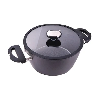 Obrázek Berndes Balance Induction Kochtopf Enduro, 24 cm, Induktion, Topf extrem Kratzfest, Guss Optik, allherdtauglich, Aluminium, schwarz