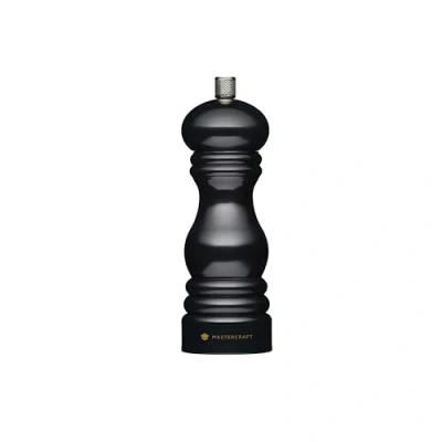 Obrázek MasterClass Salz und Pfeffermühle, Schwarz, Keramik Mahlwerk, Karbonstahl, mit austauschbaren Pfefferverschlüssen, Glanzlack, 17 cm