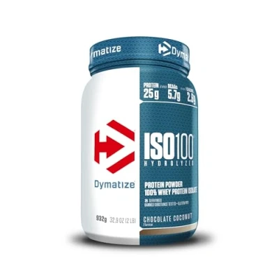 Obrázek Dymatize ISO 100 Hydrolyzed Chocolate Coconut 932g Whey Protein hydrolyzát + izolát prášek