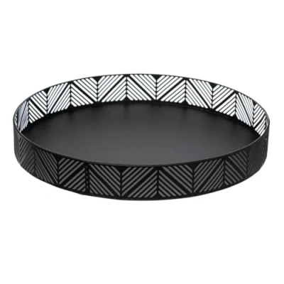 Obrázek Secret de Gourmet košík, podnos z kovu, černý, průměr 30 cm