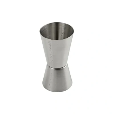 Obrázek FMprofessional Ušlechtilá ocel matná koktejlová míra, stříbrná, cca 9 cm, Ø 4,5 cm