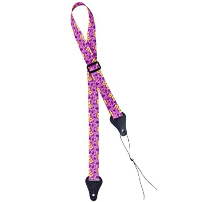 Obrázek Ortega Guitars Nastavitelný popruh na ukulele Nylon Straps Series purple flower (OUS PUFL)