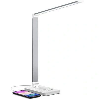 Obrázek Chesbung stolní lampa LED stmívatelná lampa, 5 barev a 10 stupňů jasu, ochrana očí pro děti, dotykové ovládání, skládací, na noční stolek s vestavěnou baterií 2500 mAh
