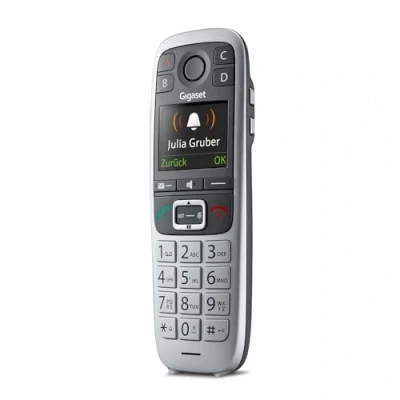 Obrázek Gigaset E560HX Univerzální mikrotelefon IP telefon (pro připojení k základnové stanici nebo routeru s velkými tlačítky a 4 dalšími nouzovými SOS) platina