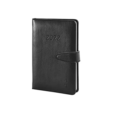 Obrázek kalendář Chronoplan 50822 2022, v praktickém mini formátu (cca A6, 95 x 140 mm), umělá kůže, týdenní (1 týden na 2 stranách, s magnetickým uzávěrem a držákem tužky), černý