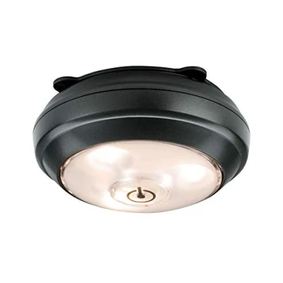 Obrázek Paulmann 70639 LED nábytkové svítidlo Button vč. 1 x 0,6 wattů stmívatelné osvětlení skříně antracitové světlo do plast kuchyňská lampa 3000 K, stříbrné