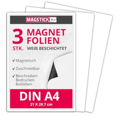 Obrázek 1 ks. Magnetická fólie 0,85 mm Mags Tick 518 výr. MAG _ 055 Semi Anizotropní, bílý povrch, flexibilní, magnetem pro auta, nákladní automobily, vozidla, magnet na lednici různé velikosti Digitální tisk Potisknout