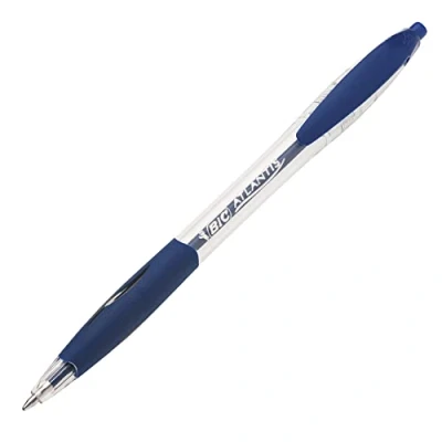 Obrázek BIC Sada kuličkových per Atlantis Classic, v modré, tloušťka linky 0,4 mm, plnitelné, 12 ks, ideální do kanceláře, domácí kanceláře nebo školy