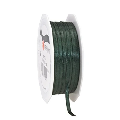 Obrázek PRÄSENT C.E. Pattberg Satin tannengrün, 50 m Satinband zum Einpacken von Geschenken, 3 mm Breite, Geschenkband Dekorieren &amp; Basteln, Dekoband, Anlass