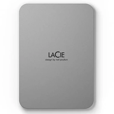Obrázek LaCie Přenosný externí pevný disk Mobile Drive Moon 2TB, 2,5 palce, Mac a PC, stříbrný, vč. Data Rescue Service, číslo modelu: STLP2000400