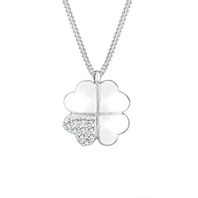 Obrázek Elli Dámský řetízek na krk čtyřlístek Clover s krystaly ze sterlingového stříbra 925, Stříbro, Krystal Swarovski