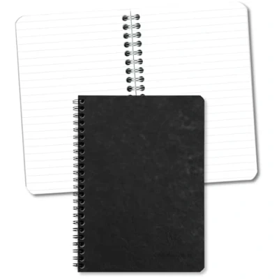 Obrázek Clairefontaine 785361C spirálový sešit / poznámkový s dvojitou spirálou Age Bag DIN A5 14,8 x 21 cm, linkovaný 50 listů, vyndavatelný, 90 g, černý koženým vzhledem, 1 kus