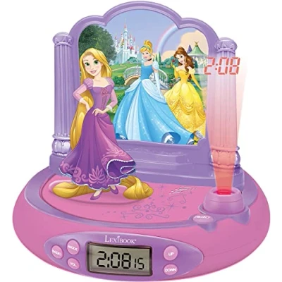 Obrázek Lexibook, Disney Prinzessin Rapunzel, Projektor Wecker für Kinder, Nachtlicht und Zeitprojektion an die Decke, Soundeffekte, batteriebetrieben, Pink, RP515DP
