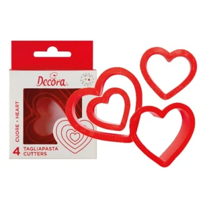Obrázek DECORA 0255305 AUSSTECHER Set Herz GLATT, 4TLG cm 4 5,5 7 8 H2,2