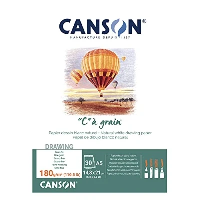 Obrázek Canson 400060609 C a grain kreslicí papír, A5, přírodní bílá