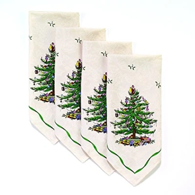 Obrázek Avanti Linens Spode Weihnachtsbaum Kollektion, Baumwolle, elfenbeinfarben, 4 pc Napkin Set