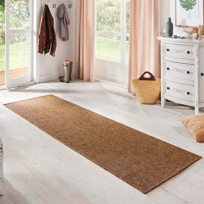 Obrázek BT Carpet běhoun do interiéru i exteriéru smyčky kuchyňský protiskluzová plochá tkanina s krátkým vlasem vzhled Fineloop koberec na chodbu, kuchyně, zahradu, terasu, koupelnu