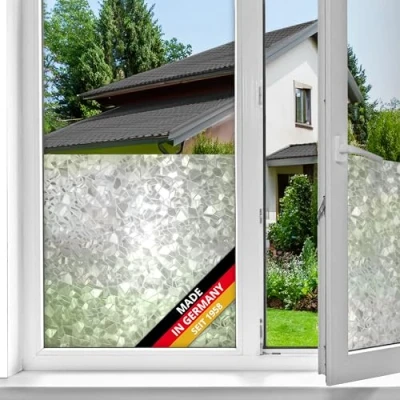 Obrázek d c fix Okenní fólie Splinter mozaika staticky samolepicí 90 cm x 1,5 m neprůhledná pro vizuální ochranu s UV ochranou ochrana před nežádoucími pohledy na okno mléčné sklo lepicí