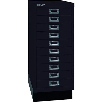 Obrázek BISLEY MultiDrawer, 29dílná série s podstavcem, DIN A4, 10 zásuvek, kov, 633 černá, 38 x 27,9 67 cm