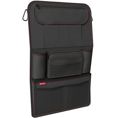 Obrázek ATHLON TOOLS Nejstabilnější organizér na autosedačky zesílená zadní stěna bezpečný pro potraviny s integrovaným držákem tablet extra penálem zaměstnání a děti navrženo v Hamburku