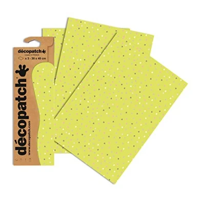 Obrázek Decopatch Papír č. 687 (zelené srdíčko barevné, 395 x 298 mm) balení 3 ks