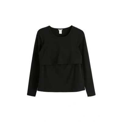 Obrázek Lindex MOM Nursing Top s dlouhým rukávem, Ženy, Velikost: 52/54, Black