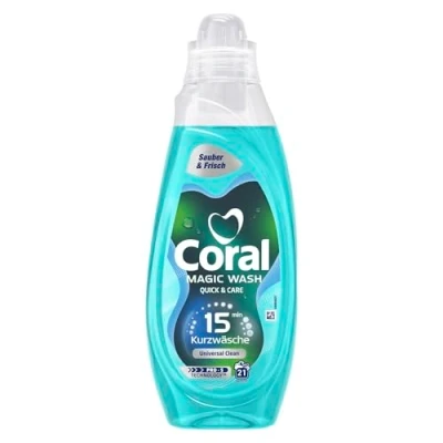 Obrázek Coral prací prostředek Magic Wash Quick &amp; Care Universal Clean tekutý na 15 minut, krátké prádlo S technologií PRO 21 WL