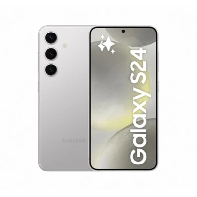 Obrázek Samsung Galaxy S24 AI smartphone, Android mobilní telefon bez smlouvy, 8 GB RAM, 128 paměť, 50MP kamera, dlouhá výdrž baterie, barva Marble Gray, záruka výrobce