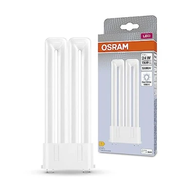 Obrázek OSRAM DULUX LED F24 EM, 2G10, 12 W, 1500lm, 4000 K, studená bílá barva světla, náhrada za běžné kompaktní zářivky se 4pólovými žárovkami 2G10 zásuvka, extrémně dlouhá životnost, bez zahřívání