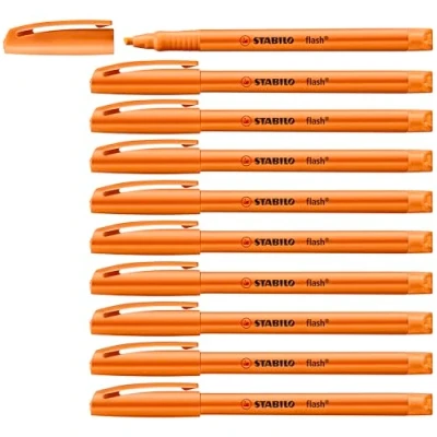 Obrázek Zvýrazňovač STABILO flash balení 10 ks oranžový