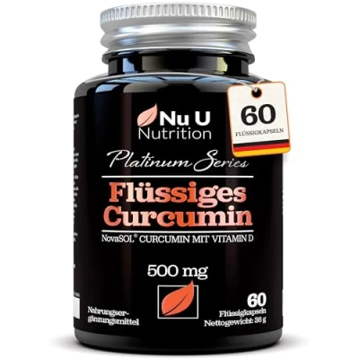 Obrázek Kurkuma (curcuma) kapsle (tekuté) s vitaminem D 185x silnější biologická dostupnost NovaSOL® Curcumin vysoká dávka vegetariánského prémiového tekutého kurkuminu, 60 kapslí ve vysokých dávkách