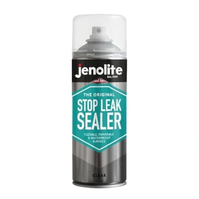 Obrázek JENOLITE těsnicí sprej Stop Leak čistý 400 ml vodotěsný utěsnění netěsností pro střešní žlaby a ploché střechy žlabů, oprava střechy, plochých střech