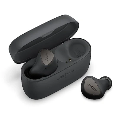 Obrázek Jabra Earbuds Elite 4 True Wireless sluchátka s aktivním potlačením hluku diskrétní a pohodlná Bluetooth sluchátka, laptop, kompatibilní iOS Android, tmavě šedá