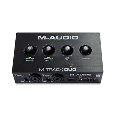 Obrázek M audio Track Duo USB rozhraní pro nahrávání, streamování a podcasting, s duálními XLR, vstupy linek DI, včetně softwarového balíčku