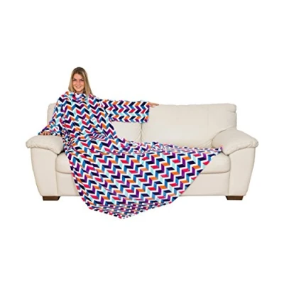 Obrázek Kanguru Trendy Fleecedecke mit Ärmeln Bedruckte, Polyester, Stripes, 140x210 cm
