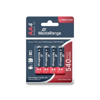 Obrázek MediaRange Super Heavy Duty Batterien, Zink Kohle, Mignon AAR61.5V, 4er Pack