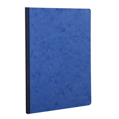 Obrázek Clairefontaine 791404C Zápisník / Kladde Age Bag DIN A4 21 x 29,7 cm, prázdný, 96 listů, 90 g, lepený s koženou strukturou, potištěnými nástavci, modrá, 1 kus