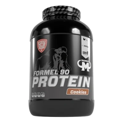 Obrázek Mammut Nutrition Složení 90 proteinových práškových sušenek 3 kg 4složkový Whey protein prášek s izolátem sójového proteinu, mléčný protein, vaječný a vitamin B6 77% bílkoviny