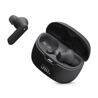 Obrázek JBL Tune Beam voděodolná, True Wireless sluchátka do uší s potlačením okolního šumu v černé barvě až 48 h přehrávání hudby