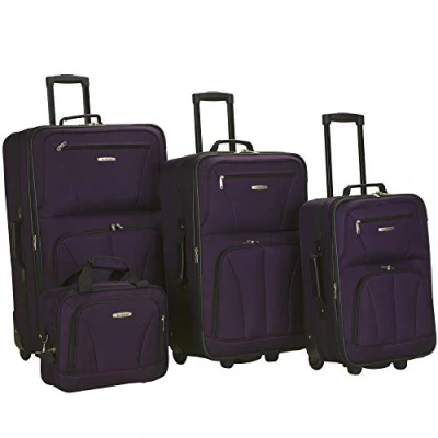 Obrázek Rockland sada příručního zavazadla Jungle Softside, fialová, 4dílná zavazadel