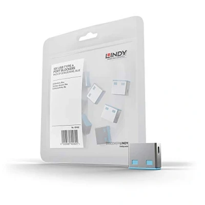 Obrázek LINDY 40462 10 USB portové zámky modré bez klíče